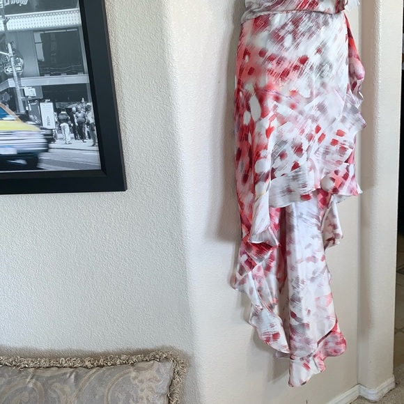 PARKER modern romantic ruffled silk dress, hi-lo, ruffles, sleeveless. M EUC - Picture 6 of 17